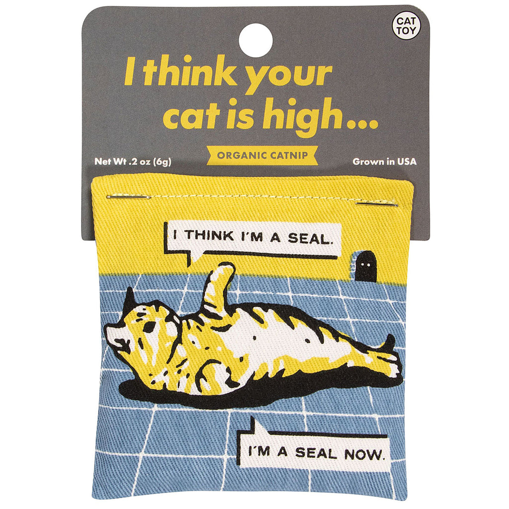Your cat is High. Organic Catnip by Blue Q