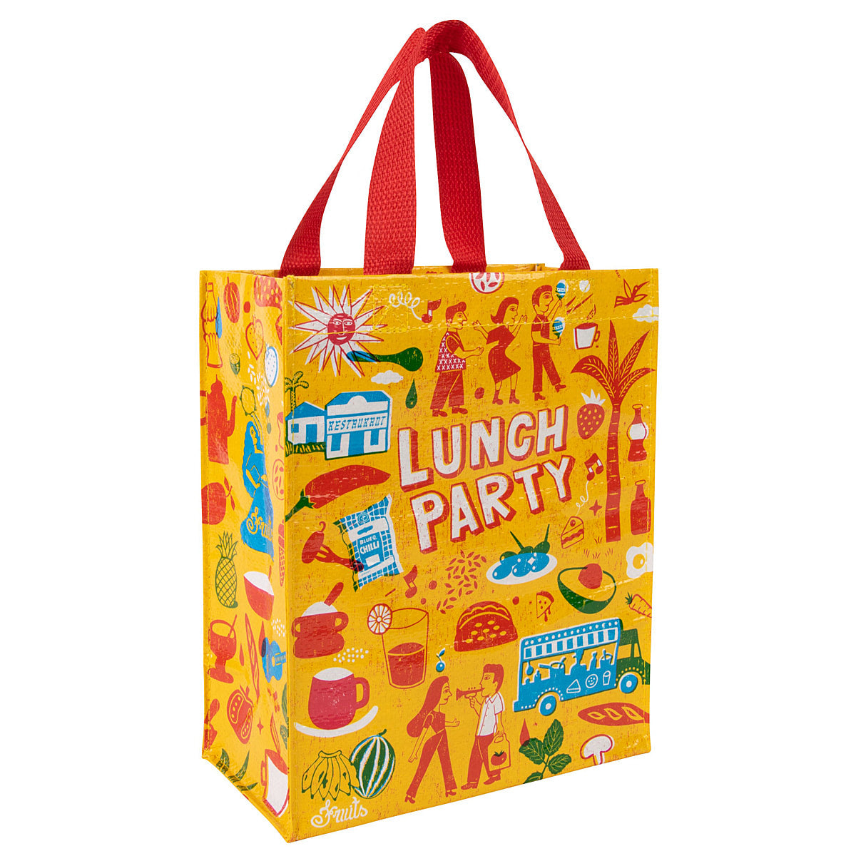 Lunch Party - Blue Q Handy Tote   10x8.5x4.5   Reusable Lunch Bag