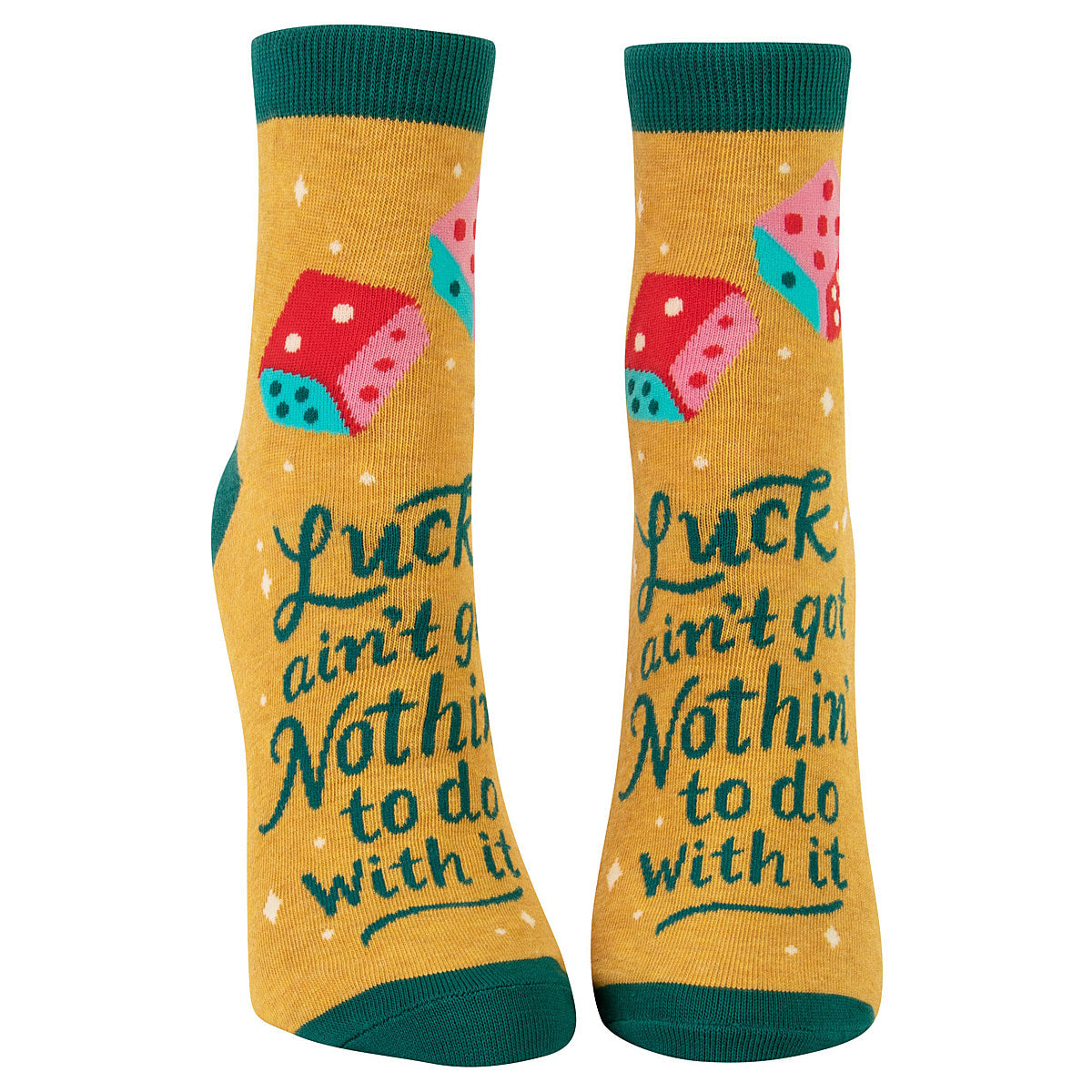 Women's Ankle Socks -Luck Aint Got Nothing To Do With It - Blue Q