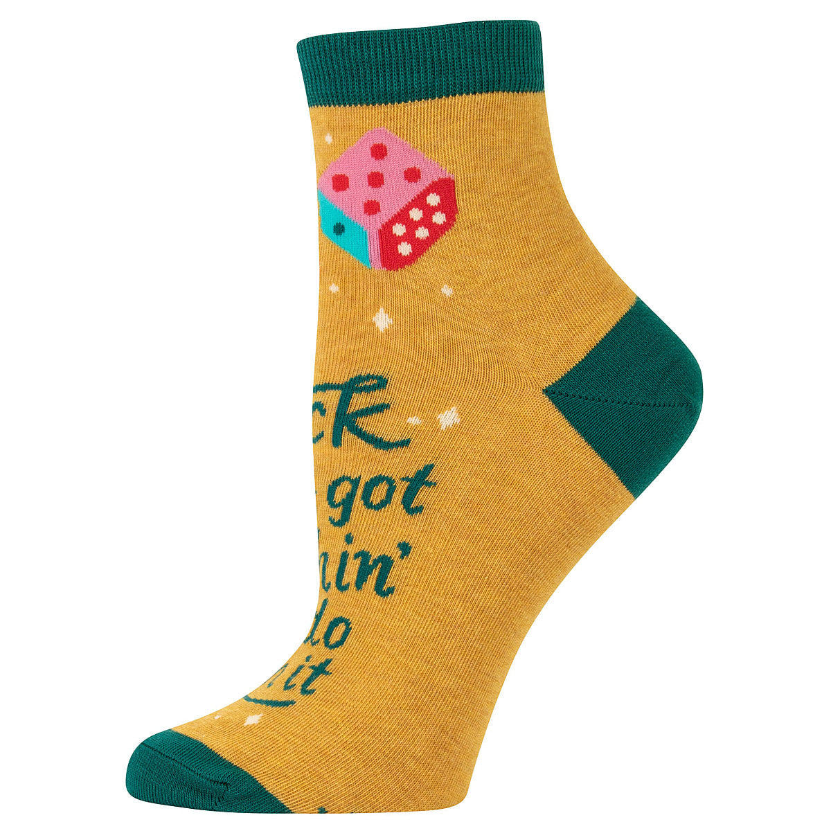 Women's Ankle Socks -Luck Aint Got Nothing To Do With It - Blue Q