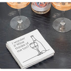 I Wonder if Wine Thinks of Me Too Cocktail Napkins by Twisted Wares