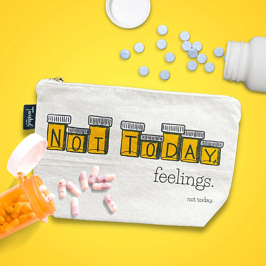 Not Today Feelings toiletries bag - canvas and lined Twisted Wares Bitch Bag