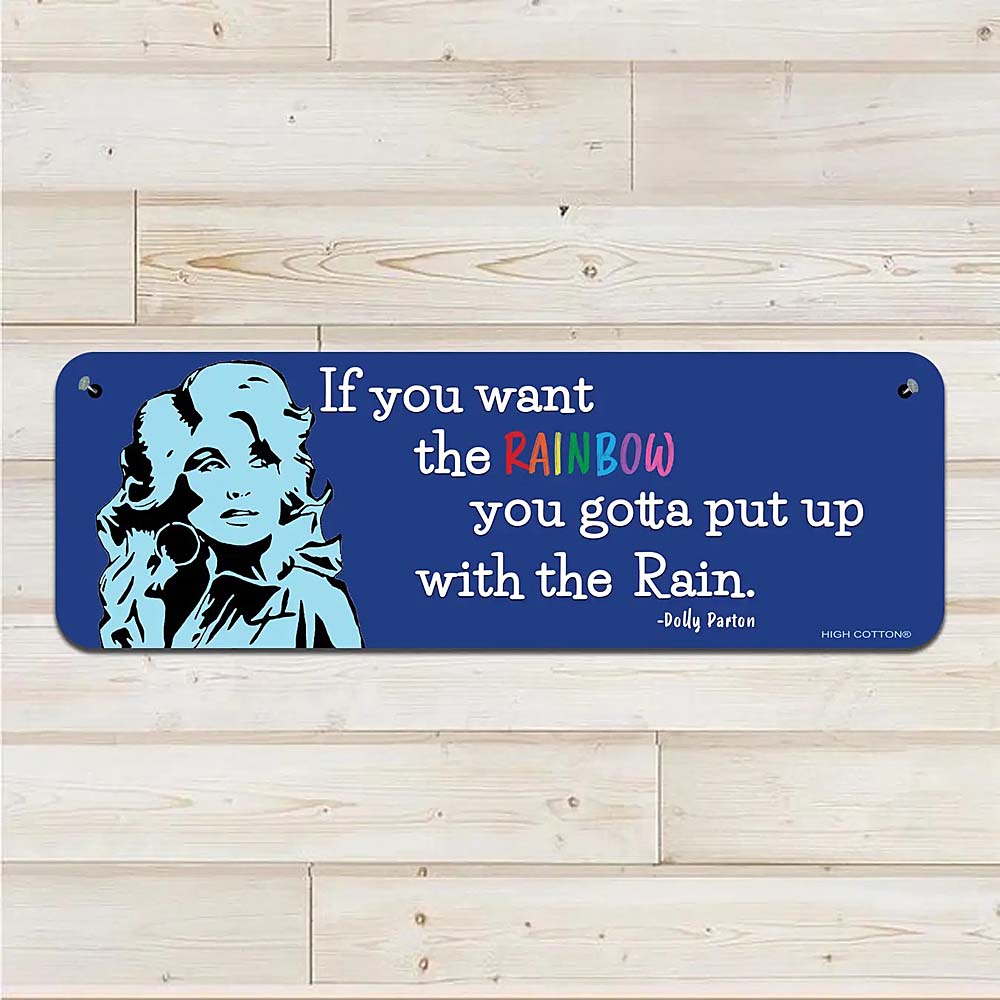 Rainbow Rain Dolly - Aluminum Wall Sign Art - AA