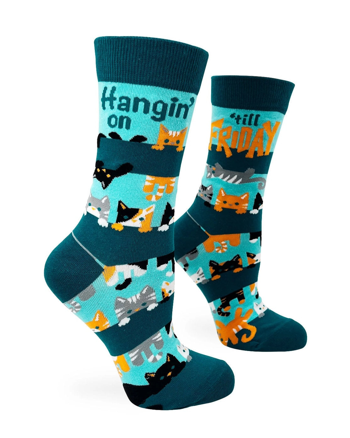 Hangin on till Friday - Women's Combed Cotton Crew Socks