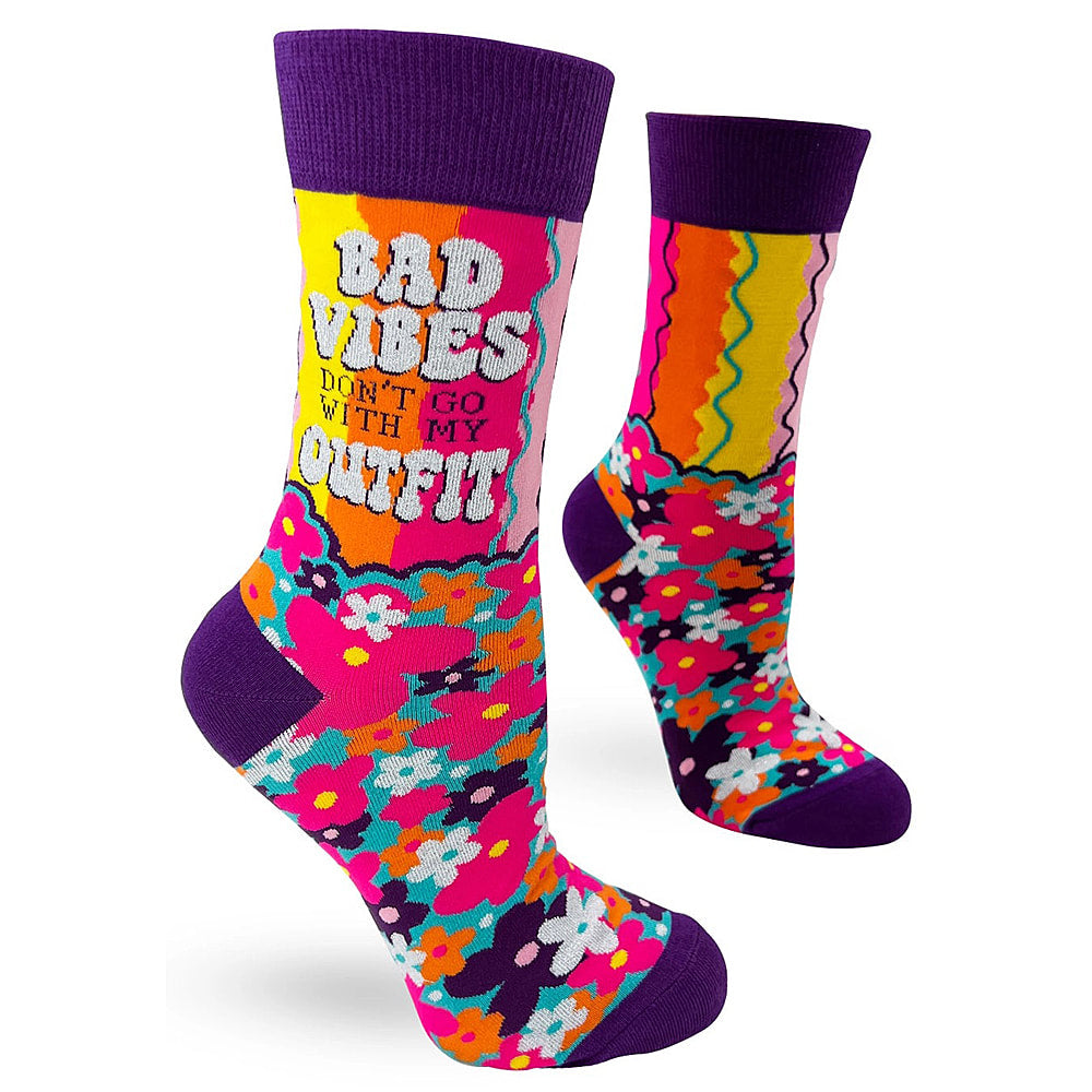 Bad Vibes - Women's Combed Cotton Crew Socks