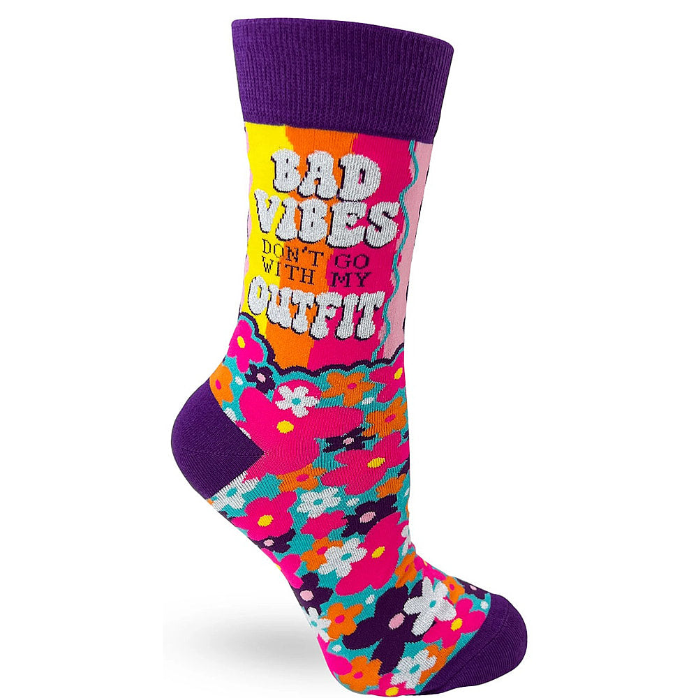 Bad Vibes - Women's Combed Cotton Crew Socks