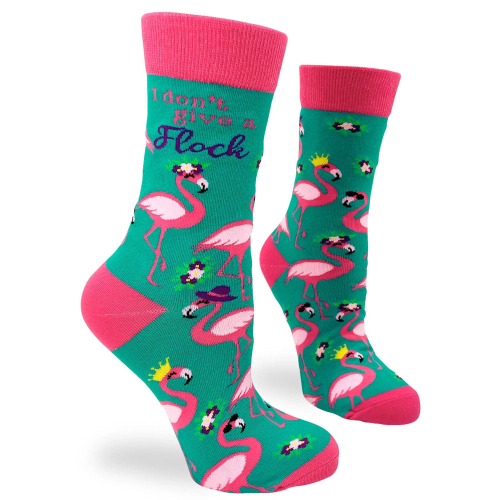 Don't Give a Flock - Women's Combed Cotton Crew Socks