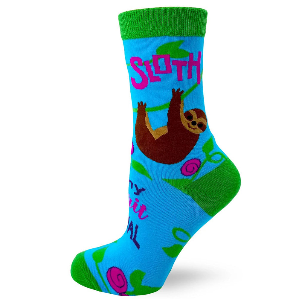 Sloth Spirit Animal - Women's Combed Cotton Crew Socks