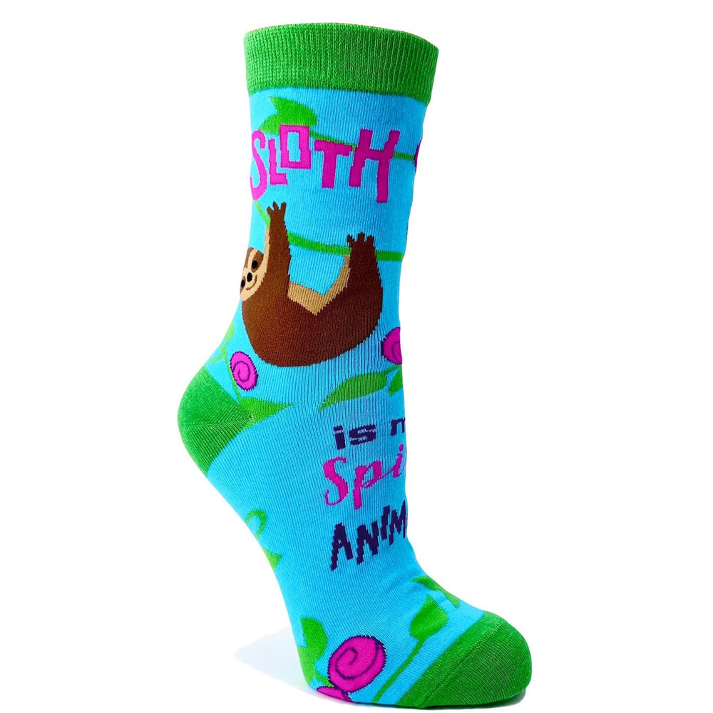 Sloth Spirit Animal - Women's Combed Cotton Crew Socks