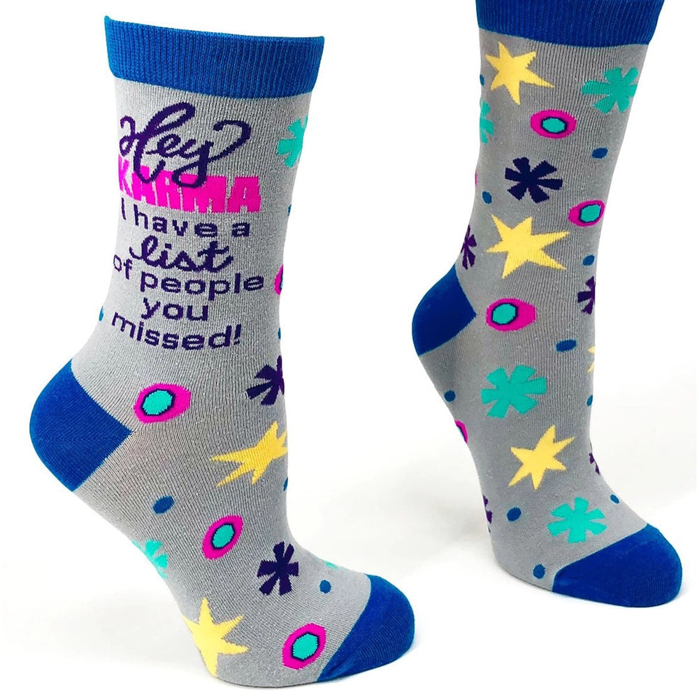 Hey Karma - Women's Combed Cotton Crew Socks