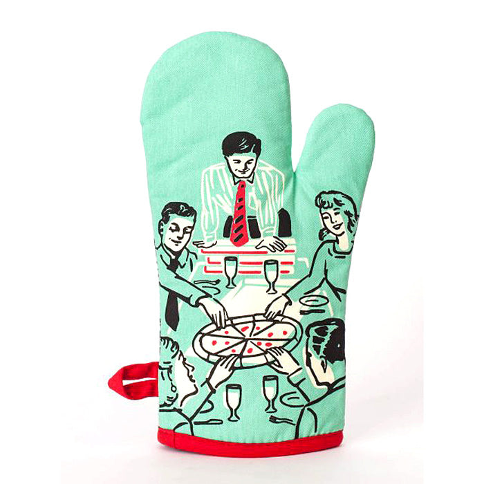 Pizza's Here Blue Q Cotton Oven Mitts