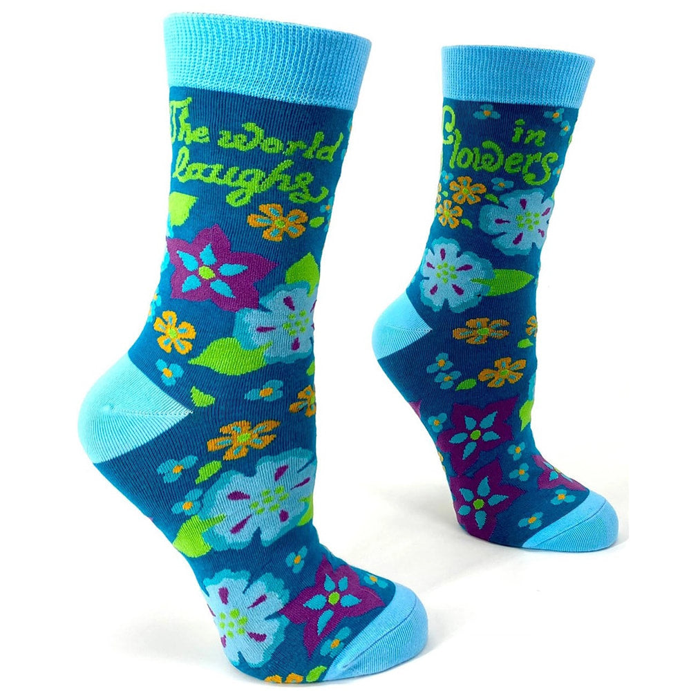 The World Laughs Women's Combed Cotton Crew Socks