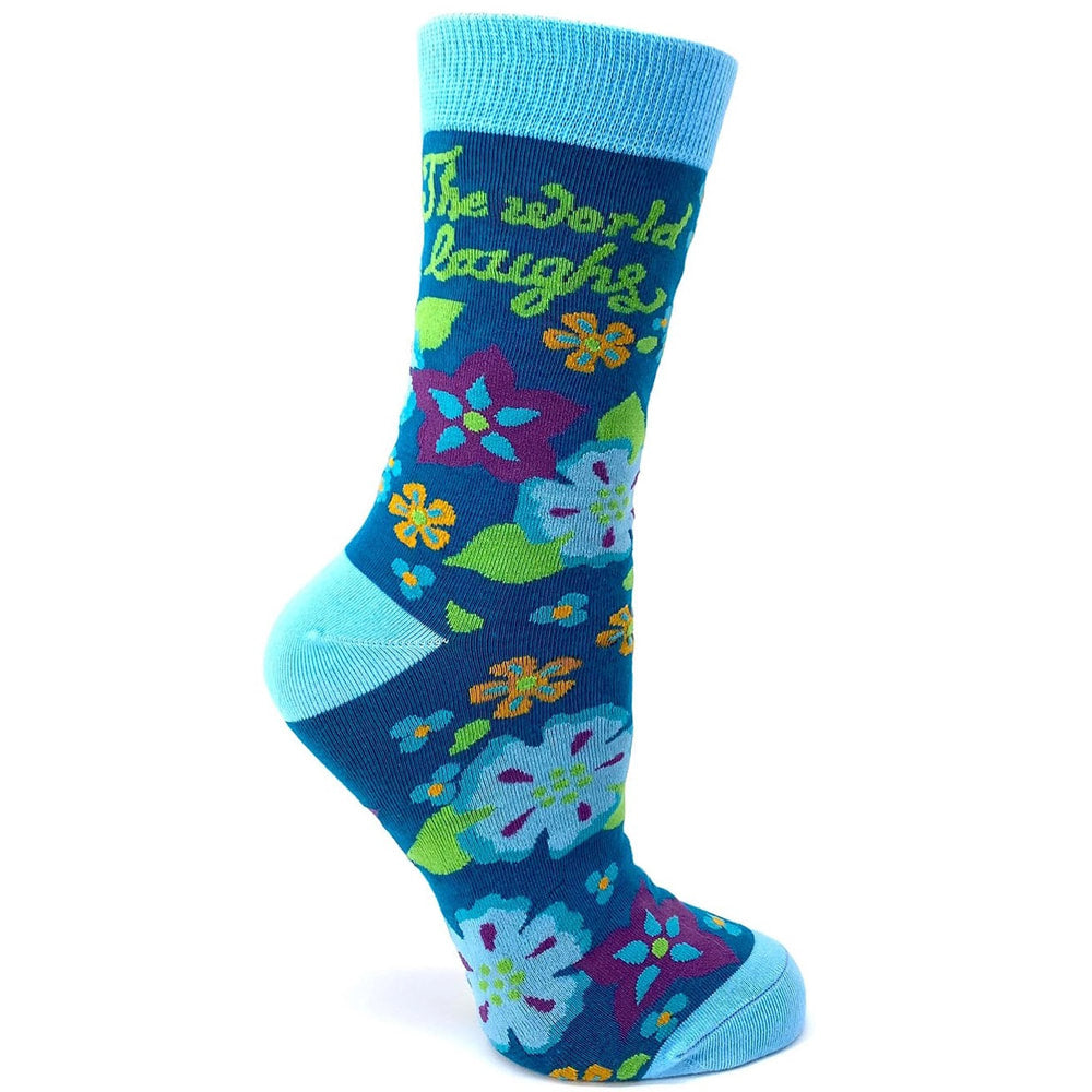 The World Laughs Women's Combed Cotton Crew Socks