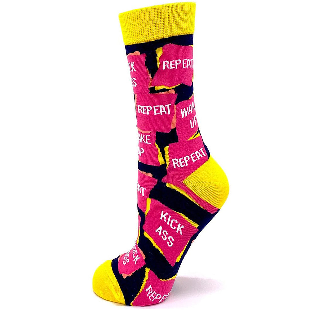 Wake up, Kick Ass Women's Combed Cotton Crew Socks