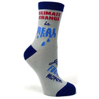 Climate Change is Real Women's Combed Cotton Crew Socks