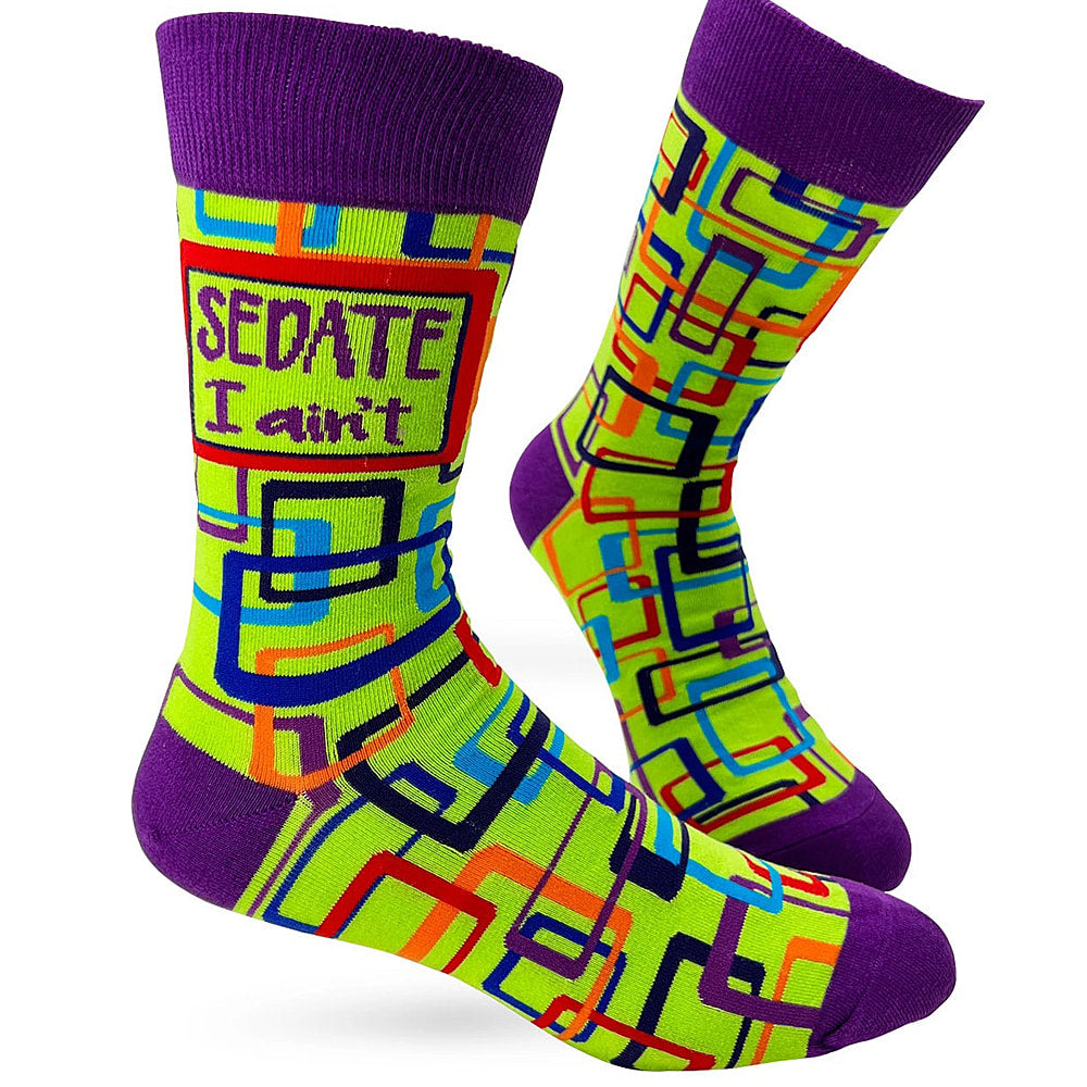 Sedate I Ain't Men's Crew Sock by FabDaz