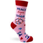 Peace Love and Dogs Women's Combed Cotton Crew Socks