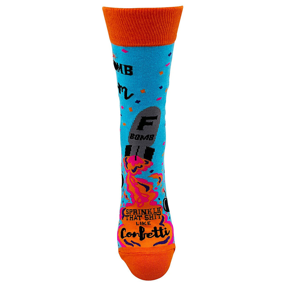 F-Bomb Mom Women's Combed Cotton Crew Socks by FabDaz