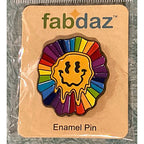 Melting Smiley Face with Rainbow Soft Enamel Pins
