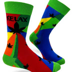 Relax with Pot Leaves Men's Crew Sock by FabDaz