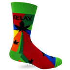 Relax with Pot Leaves Men's Crew Sock by FabDaz
