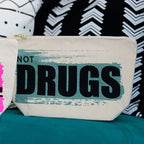 Not DRUGS toiletries bag - canvas and lined Twisted Wares Bitch Bag