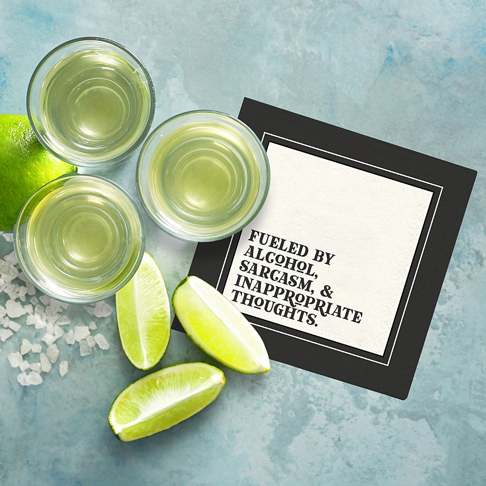 Fueled by Alcohol Cocktail Napkin by Twisted Wares