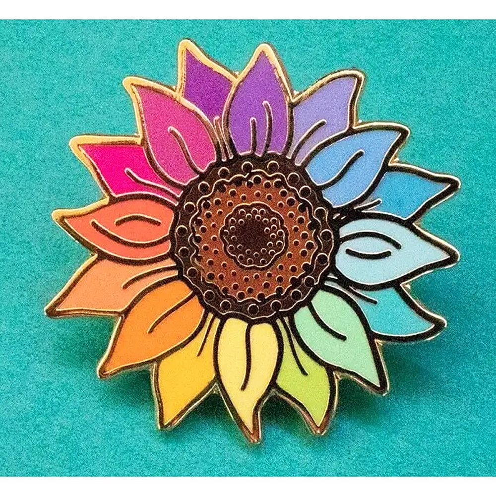 Rainbow sunflower - Enamel Pin - OO