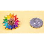 Rainbow sunflower - Enamel Pin - OO