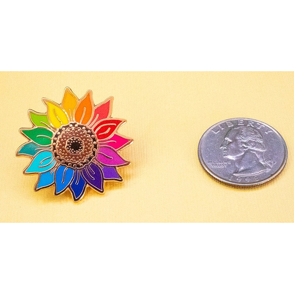 Rainbow sunflower - Enamel Pin - OO