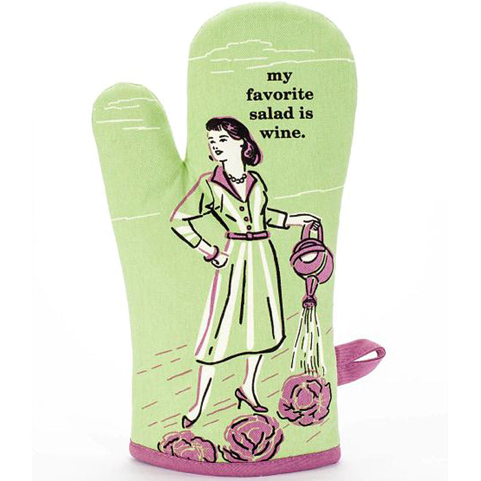 My Favorite Salad is Wine Blue Q Cotton Oven Mitts