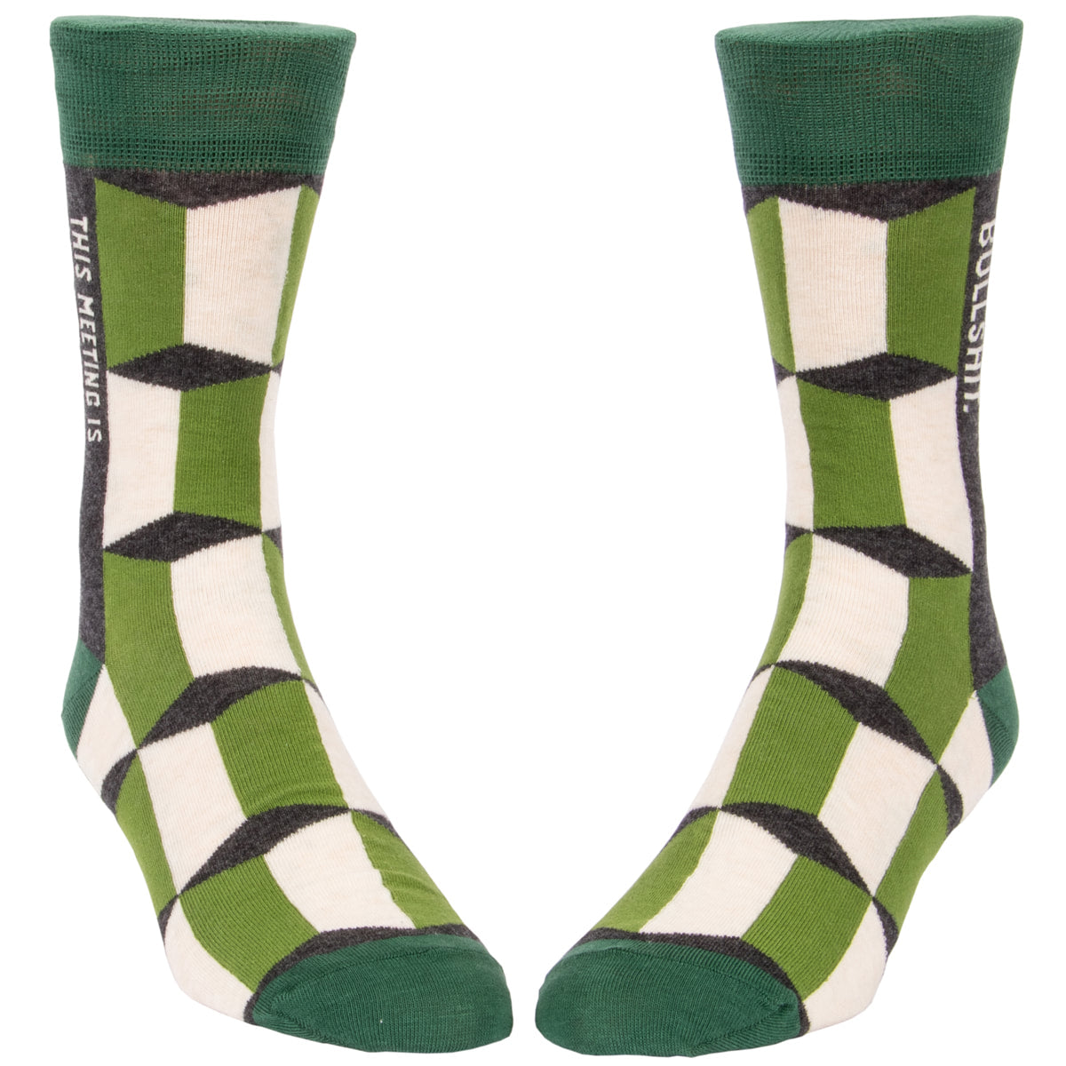 Blue Q Men's Crew Sock -This Meeting is Bullshit
