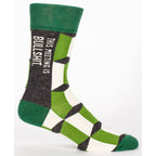 Blue Q Men's Crew Sock -This Meeting is Bullshit