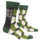 Blue Q Men's Crew Sock -This Meeting is Bullshit