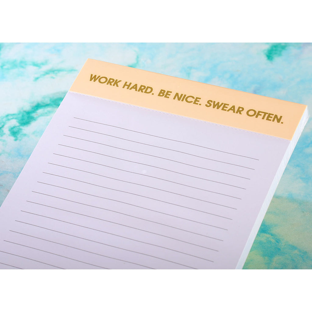 Work Hard Be Nice Notepad - HH