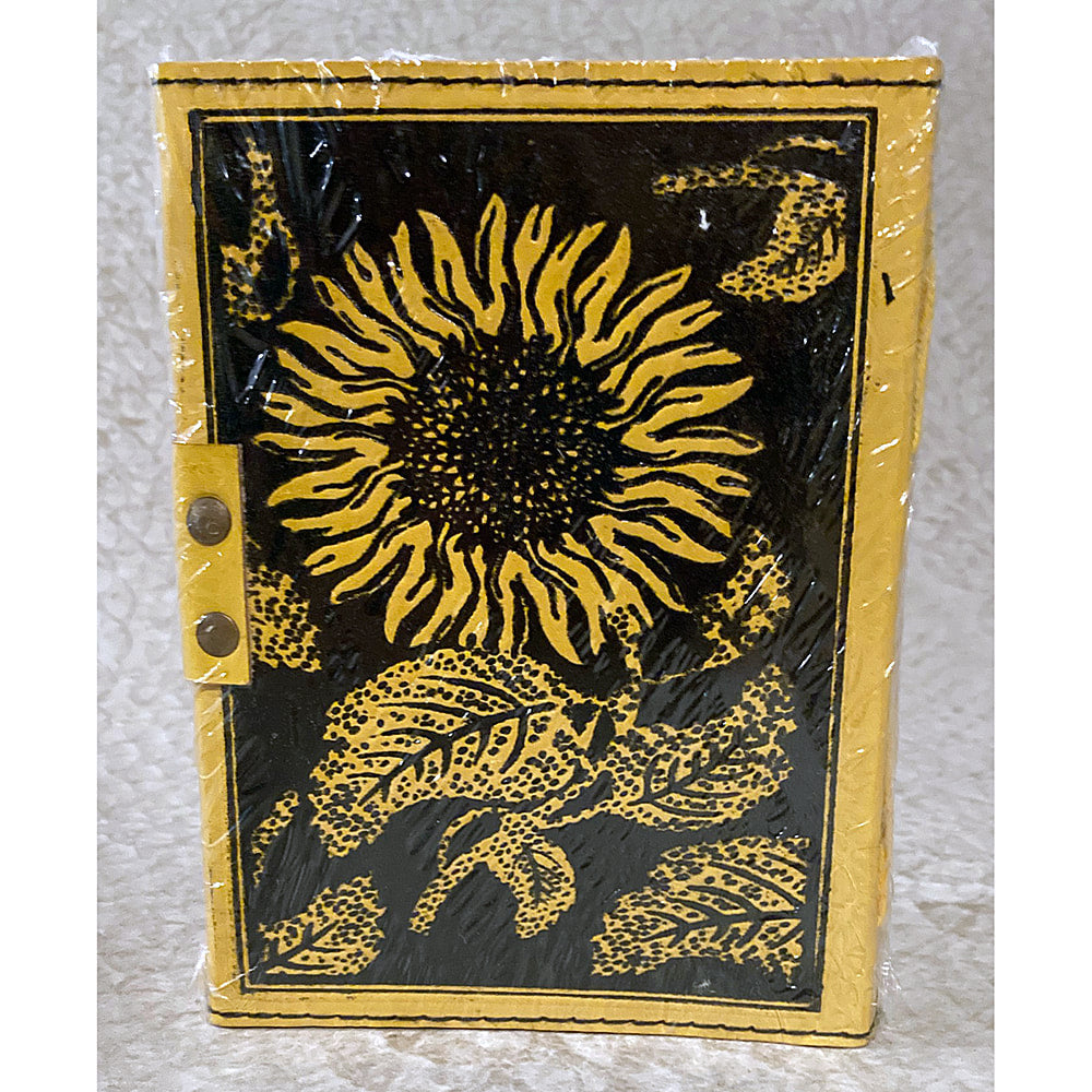 5 x 7 inch Sunflower Leather Embossed Journal - Fantasy Gifts JJ