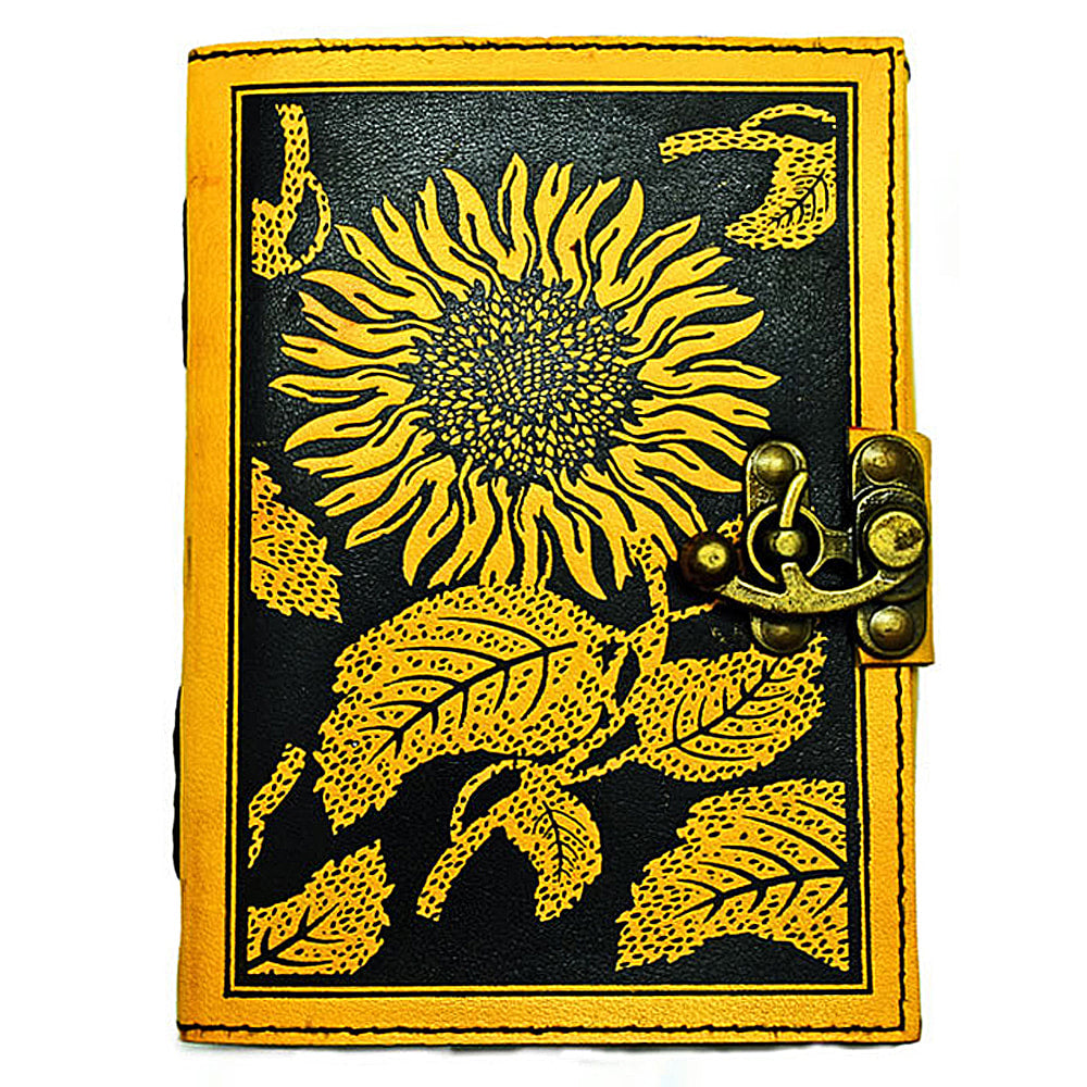 5 x 7 inch Sunflower Leather Embossed Journal - Fantasy Gifts JJ