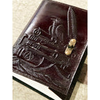 5x7 Raven on Books Embossed Leather Journal - Fantasy Gifts JJ