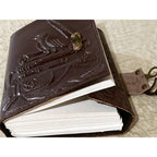 5x7 Raven on Books Embossed Leather Journal - Fantasy Gifts JJ
