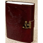 6x8 Fairy on a Half Moon Embossed Leather Journal - Fantasy Gifts JJ