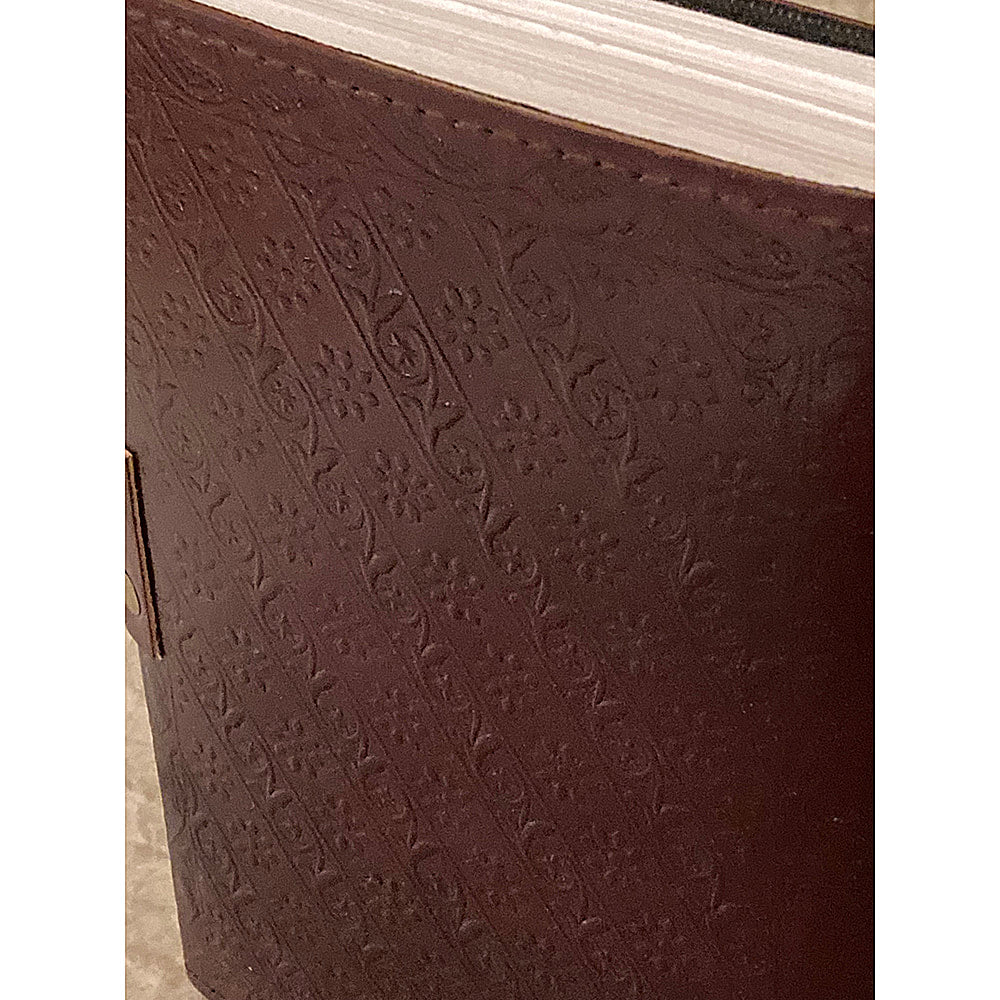 6x8 Fairy on a Half Moon Embossed Leather Journal - Fantasy Gifts JJ