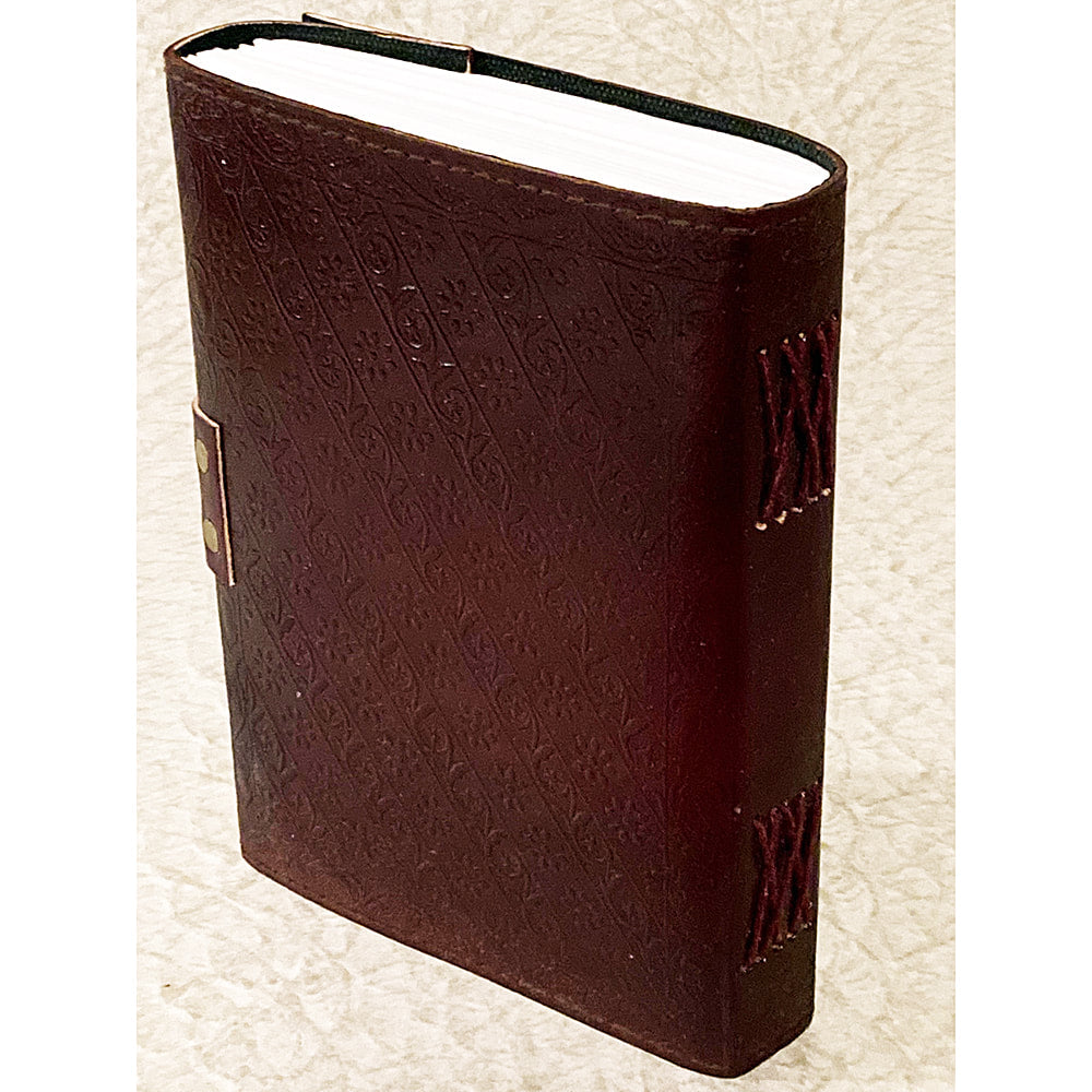6x8 Fairy on a Half Moon Embossed Leather Journal - Fantasy Gifts JJ