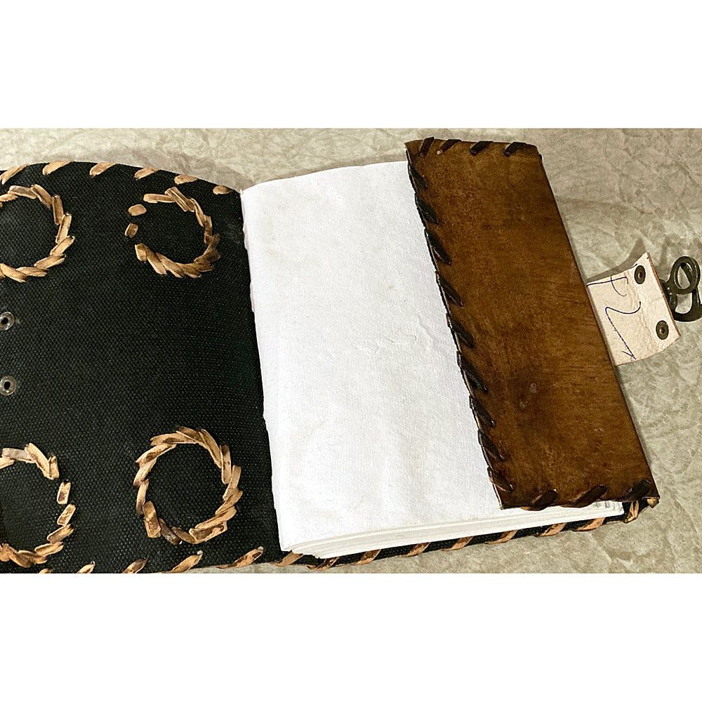 5x7, Turquoise Stones, Embossed, Stitched Leather Journal - Fantasy Gifts JJ