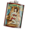 Tattooed Lady lead free flask by Lucky Jack fka Trixie and Milo