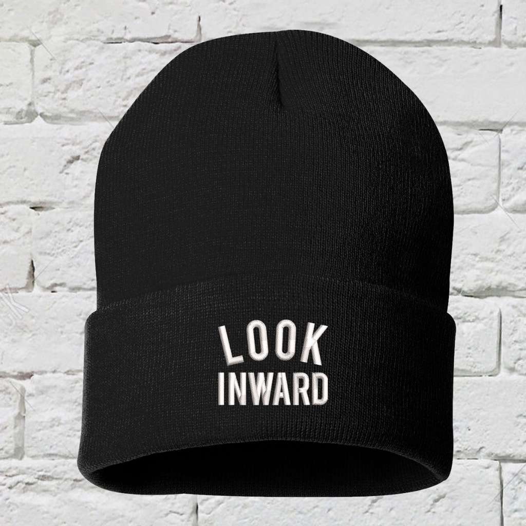 BLACK Look Inward Unisex Beanie - LL