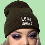 BLACK Look Inward Unisex Beanie - LL