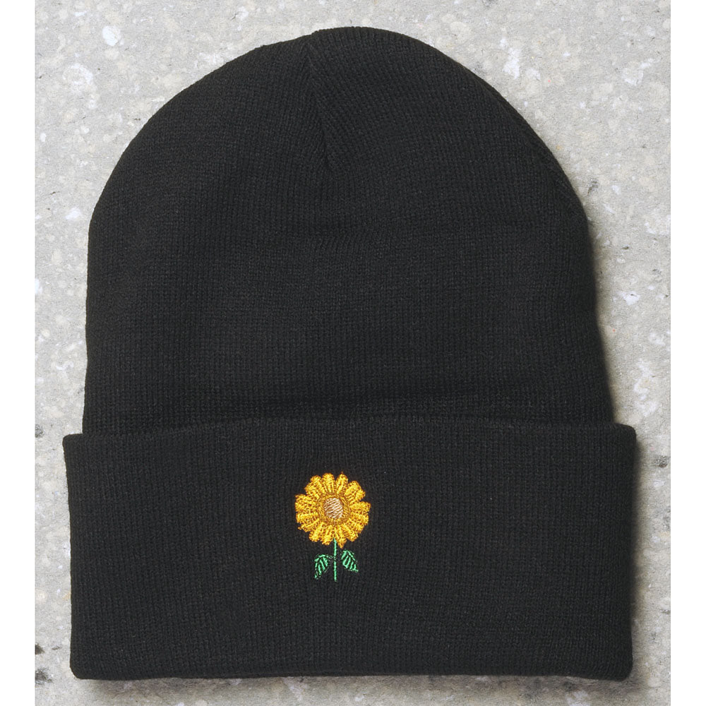 BLACK Sunflower Unisex Beanie - LL