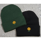 BLACK Sunflower Unisex Beanie - LL