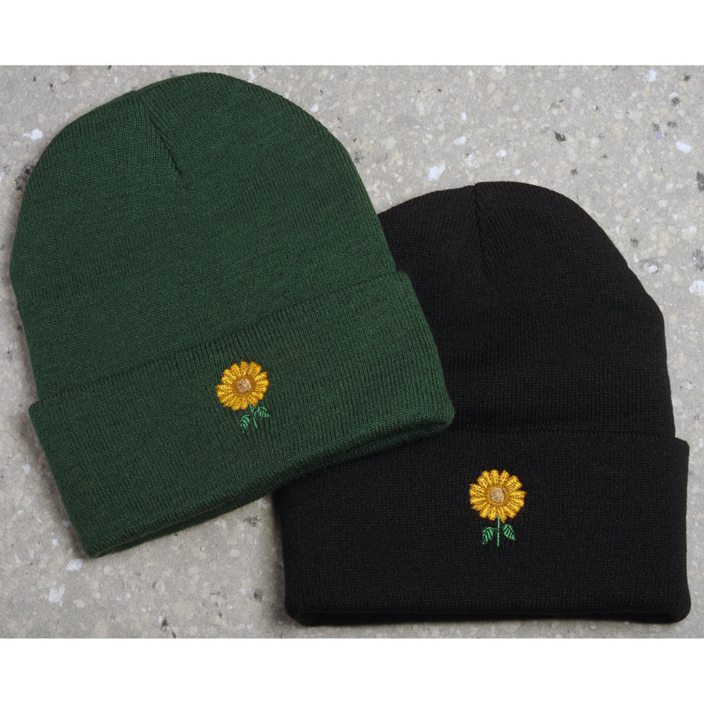 BLACK Sunflower Unisex Beanie - LL