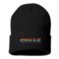 LGBTQ Queer Pride Unisex Beanie - BLACK - LL